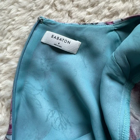 Babaton Floral Pink and Blue Shift Dress - Picture 5 of 7